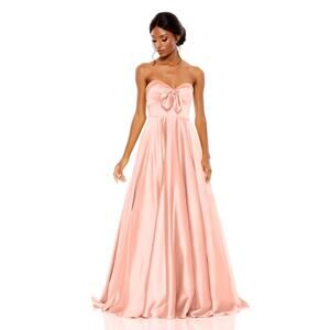Mac Duggal Blush Pink Strapless A-Line Bow Ballgown #67995 SIze 6 NWT